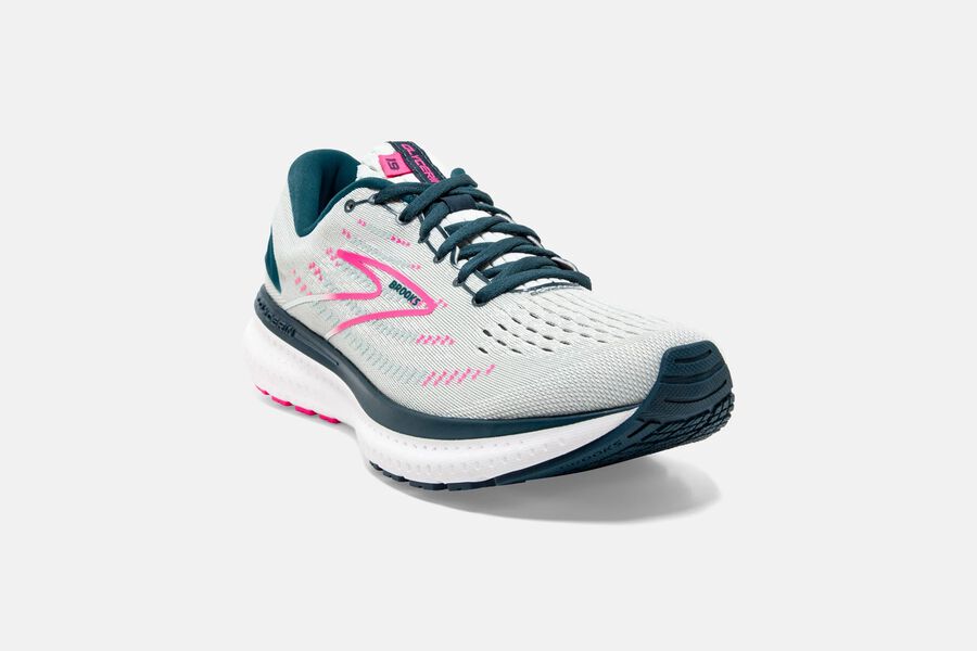 Brooks Glycerin 19 Road Running Shoes Womens - White/Pink - LRTUC-3649